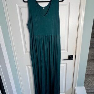 Chic green Sleeveless Maxi Dress